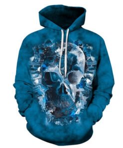 Icy Blue Skull Hoodie